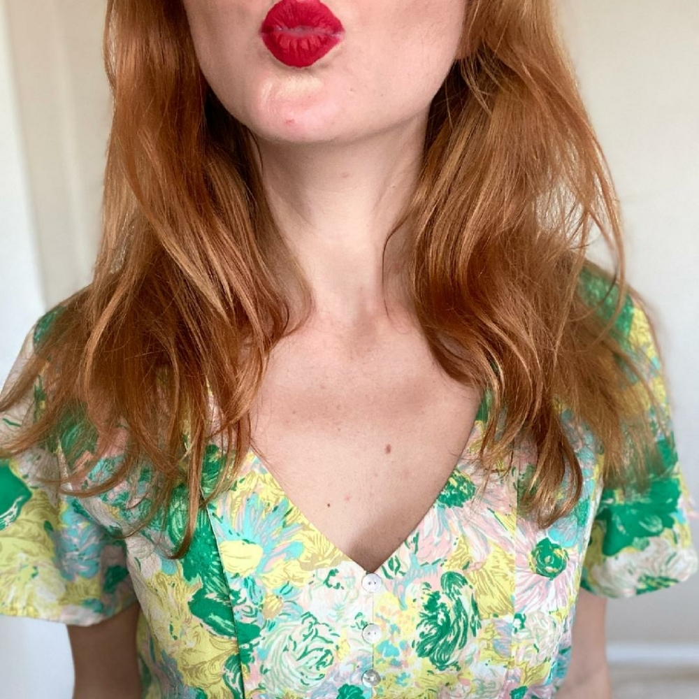 Short Floral Dress with Vintage Feel